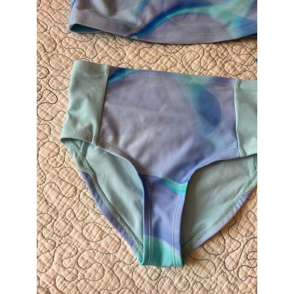 DSG Girls Size Small High Neck Bikini Set Deep Sea